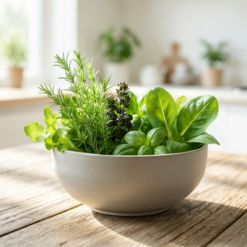 Clean seasonal greenery and textures